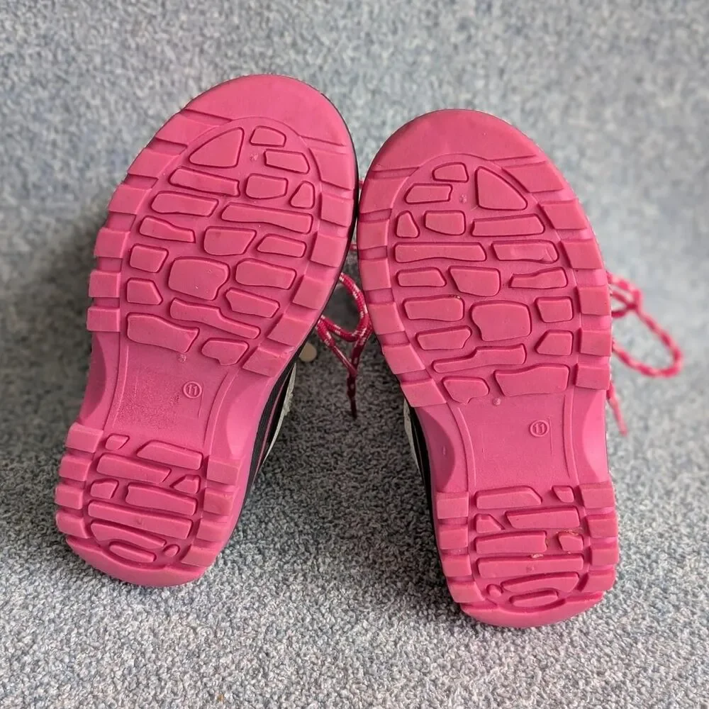 Dream Pairs Girls Size 11 White Fuschia Water Resistant Mid Calf Snow Boots